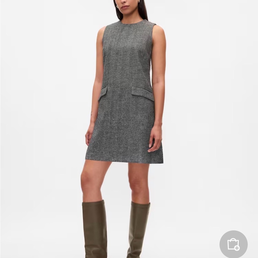 GAP Gray Herringbone Shift Dress